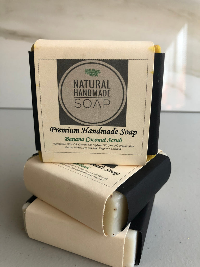 Banana Coconut Scrub Handmade Soap | Scentrique Home Fragrances 